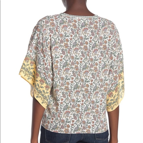 Max Studio Floral Dolman Knot Front Top Size XL - Picture 2 of 5